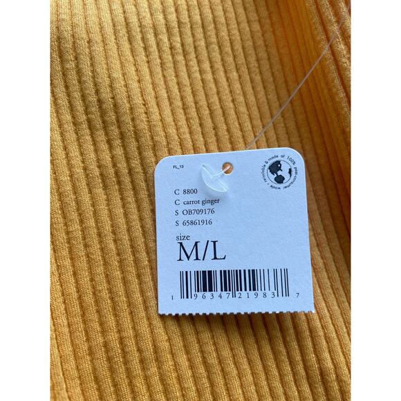 Free People Ribbed V-Neck Cropped Brami Tank Top Orange Size Medium / Large Cami - Picture 6 of 6